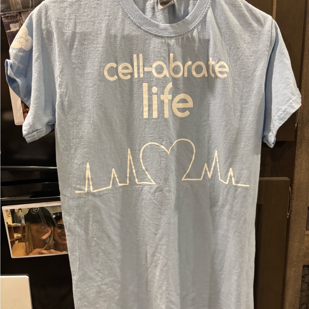 Gildan Blue Short Sleeve T-Shirt Celebrate Life